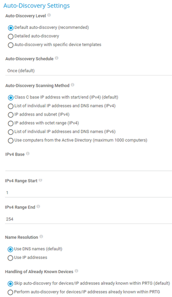 Auto-Discovery Settings